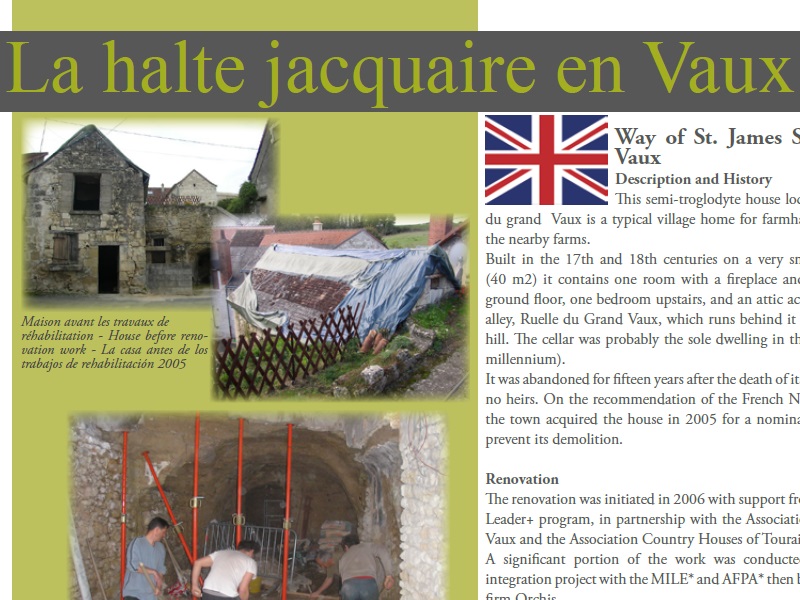 panneau touristique : La halte jacquaire en vaux Â© commune de Sainte-Maure-de-Touraine